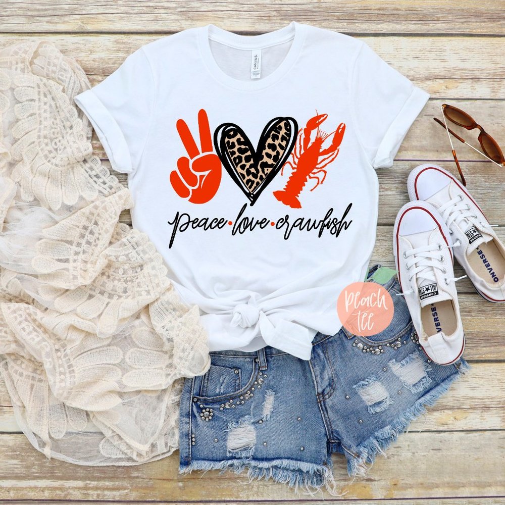 Peace Love Crawfish T-Shirt